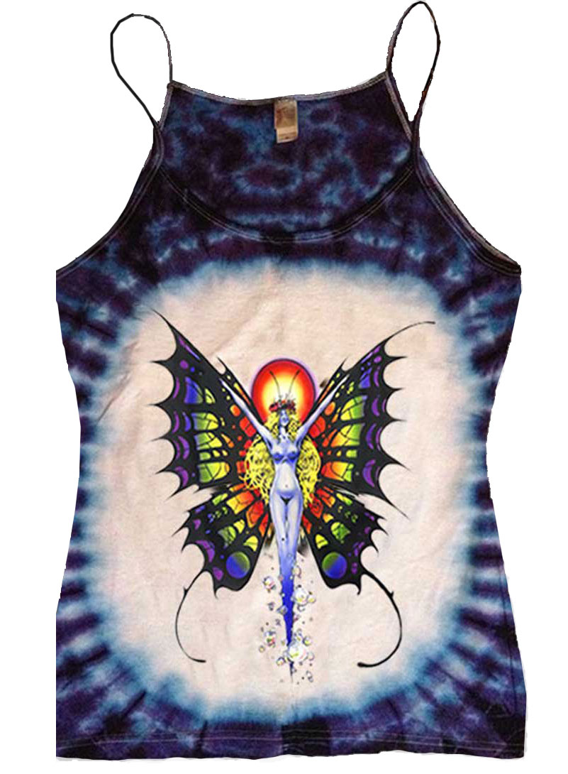 Butterfly Lady Tank Top Fantasy Art Tie Dye Women S Infinitee Shirts