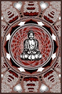 Buddha Tapestry - Lotus Flower Mandala Meditation Tapestry