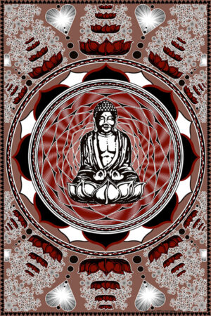 Buddha Tapestry Wall Hangings - Lotus Flower Mandala Meditation Tapestry