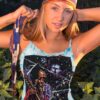 Big Wing Inspired by Jimi Hendrix Tank Top - Women's blue crystallized, 100% cotton sleeveless tank top.
