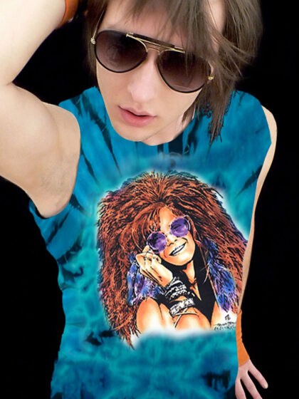 Bluesy Mama Tank Top - Men's small, blue tie dye, 100% cotton sleeveless tank top.