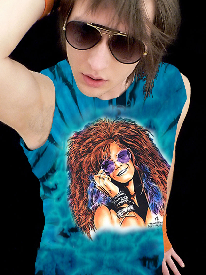 Bluesy Mama Tank Top – Men’s small, blue tie dye, 100% cotton sleeveless tank top.