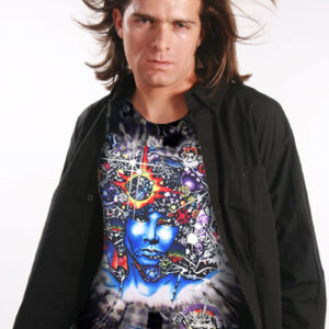 Door Ways T-shirt - Men's black tie dye, 100% cotton crew neck cut, short sleeve tee.