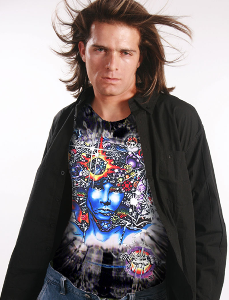 Door Ways T-shirt - Men's black tie dye, 100% cotton crew neck cut, short sleeve tee.