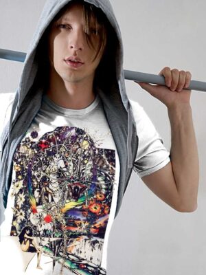 Dragon Lady T-shirt - Men's white, 100% cotton crew neck cut, short sleeve tee.