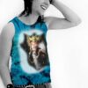 Ghost Wizard Tank Top - Men's blue tie dye, 100% cotton sleeveless tank top.