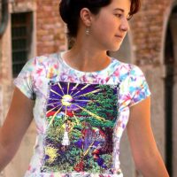 Inspiration T-shirt - Women's rainbow crystallized, 100% cotton crew neck cut, short sleeve tee.
