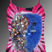 Lion from Zion Inspired by Carlos Santana Tank Top - Women's pink tie dye, 100% cotton sleeveless t-shirt.
