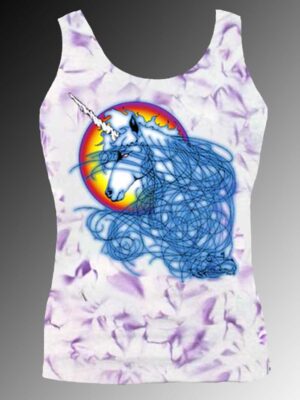Male Unicorn Tank Top - Men's purple crystallized, 100% cotton sleeveless tank top.