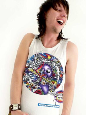 Mr Fantasy Tank Top - Men's white, 100% cotton sleeveless tank top.