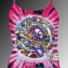 Mr Fantasy Tank Top - Women's pink tie dye, 100% cotton sleeveless tank top.