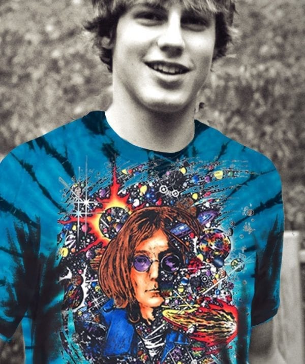 Number 9 - Tie Dye Blue Inspired by John Lennon Men's T-shirt