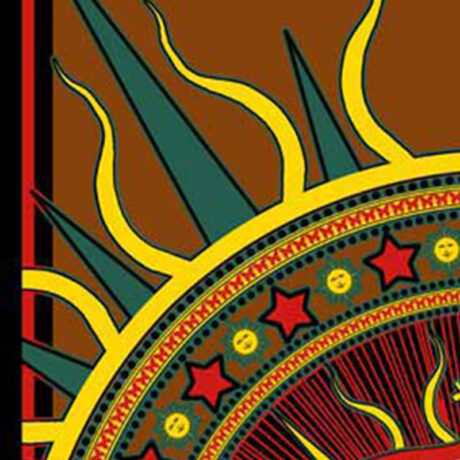 Rasta Lion of Judah with Flag Reggae Music Tapestry closeup
