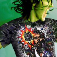 Rasta Mon Inspired by Bob Marley T-shirt - Men's black tie dye, 100% cotton crew neck cut, short sleeve tee.