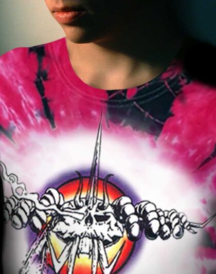 The Bug T-shirt - Men's pink tie dye, 100% cotton crew neck cut, short sleeve tee.