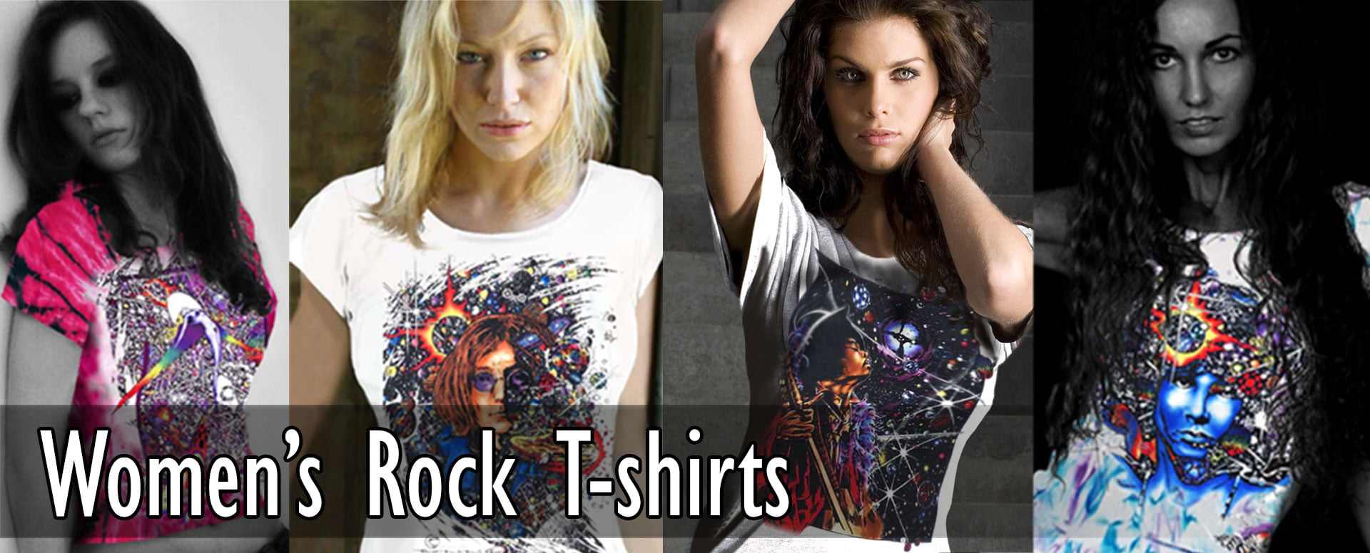 Women’s Rock Tshirts White Crystallized & Tie Dye ⋆ Infinitee Art Tees