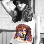 Classic Rock T-shirts - Bluesy Mama – Women’s white tank top inspired by Janis Joplin