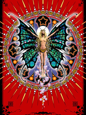 Butterfly Lady Sticker