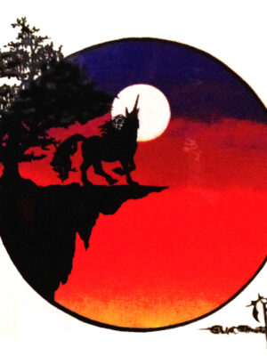 Unicorn on a Cliff Sticker