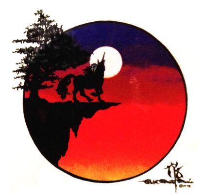 Unicorn on a Cliff Sticker