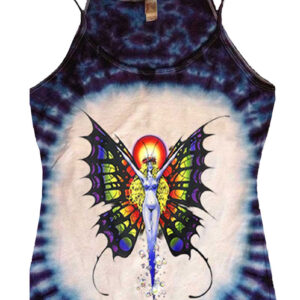 Butterfly Lady Fantasy Art Purple Tie Dye Women's Tank Top