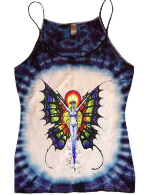 Butterfly Lady Fantasy Art Purple Tie Dye Women's Tank Top