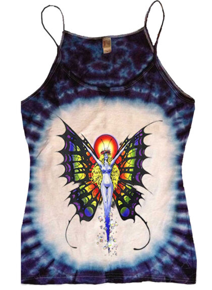 Butterfly Lady Fantasy Art Purple Tie Dye Women's Tank Top
