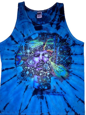 Sale on Haze Men's Jimi Hendrix Blue Tie Dyed Tank Top