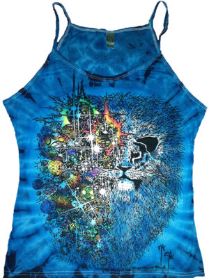 Clearance sale on Lion from Zion Tie Dye Blue Women's Spaghetti Strap Tank Top