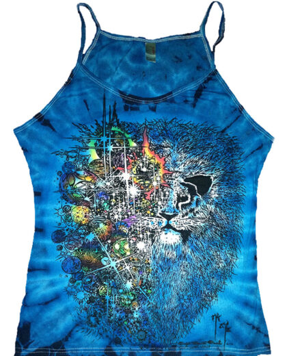 Clearance sale on Lion from Zion Tie Dye Blue Women's Spaghetti Strap Tank Top