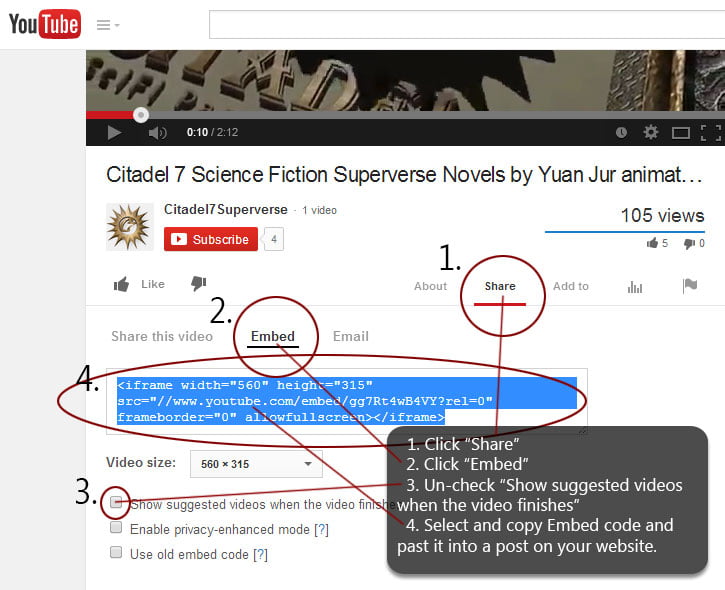 Adding and Embedding YouTube Videos - Capturing YouTube Embed Codes