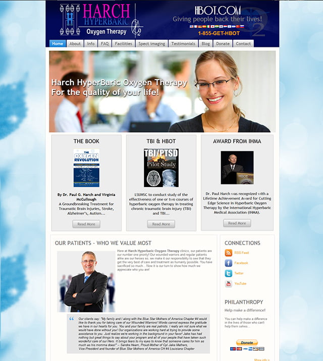 HBOT - Harch Hyperbaric Oxygen Therapy - Client Web Design Blog Flash Video