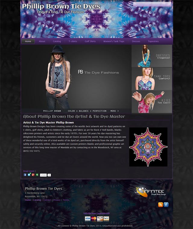 Phillip Brown Tie Dyes A New York Drupal eCommerce Web Design