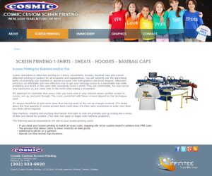 Cosmic Custom Screen Printing Embroidery & Graphics - About Page