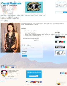 Women's Custom Leather Halter Top Product Page