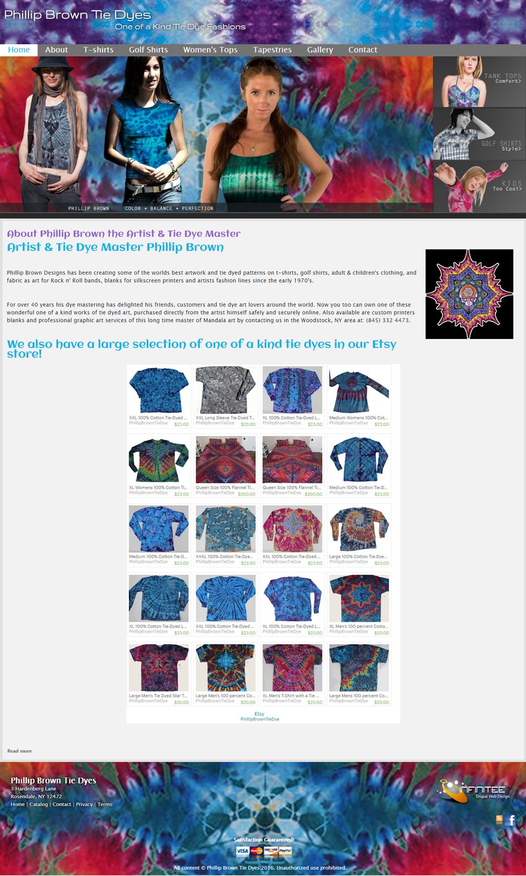 The New Redesigned Phillip Brown Tie Dyes Website