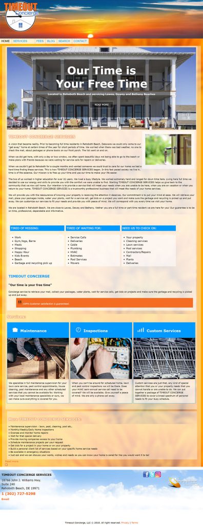 Timeout Concierge Service - Front page