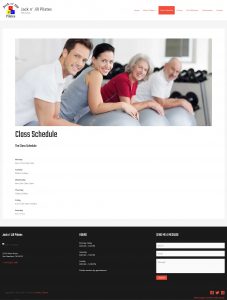 Jack and Jill Pilates -Schedule