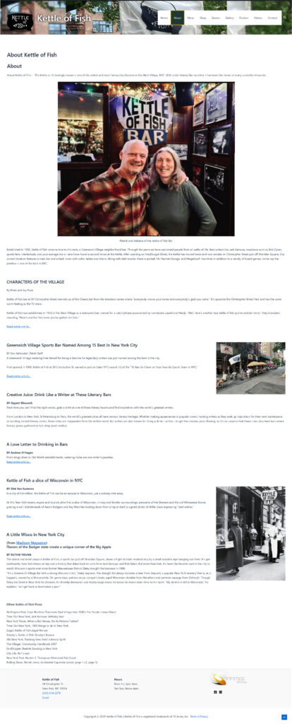 Kettle of Fish - Website Design - About