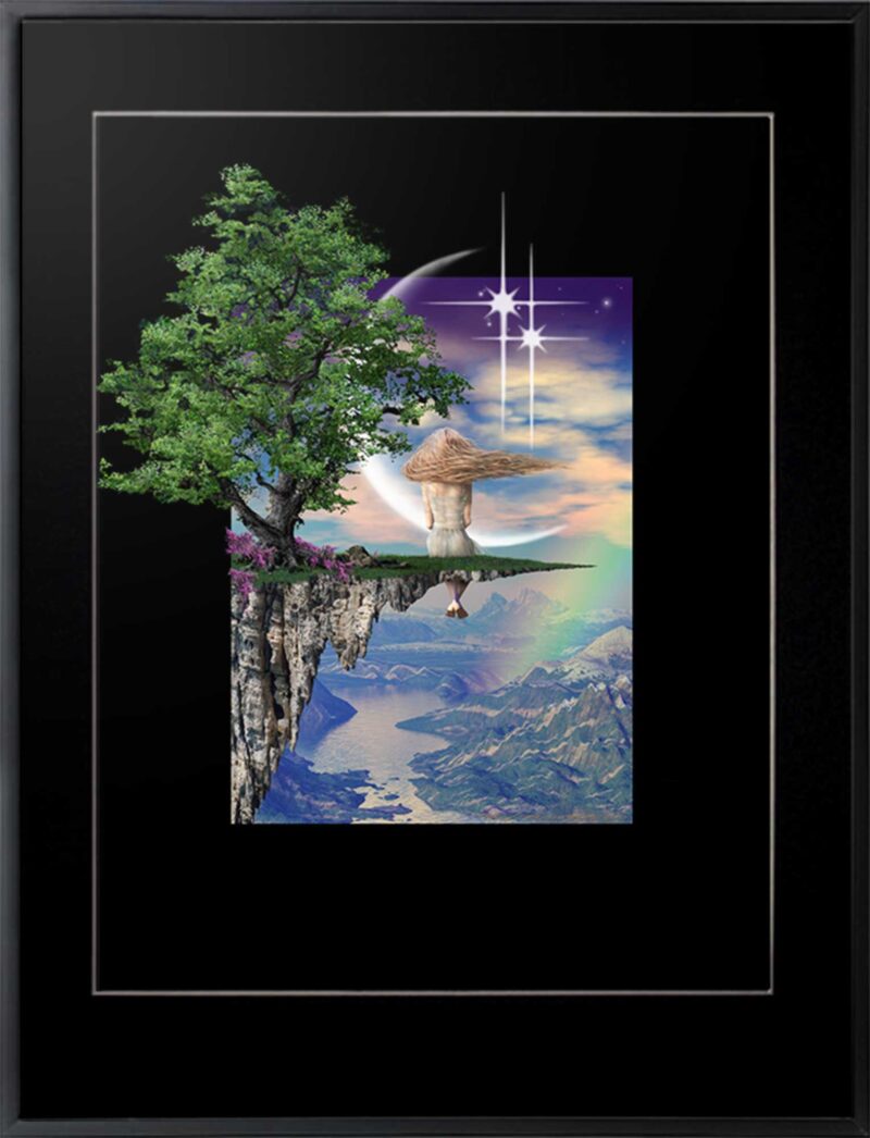 Girl on a Cliff Print