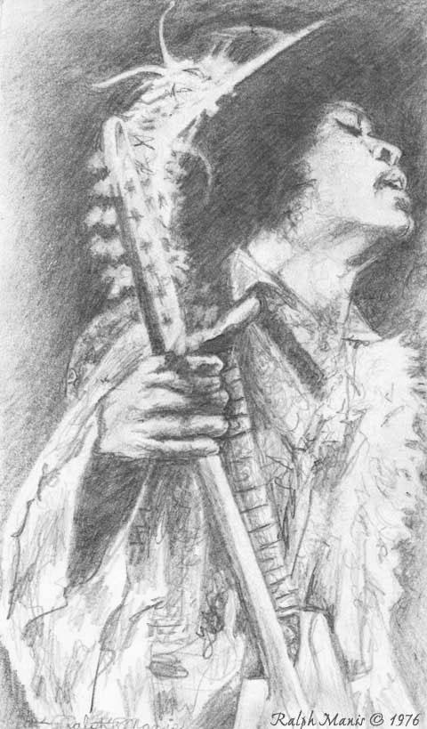 Jimi Hendrix pencil sketch
