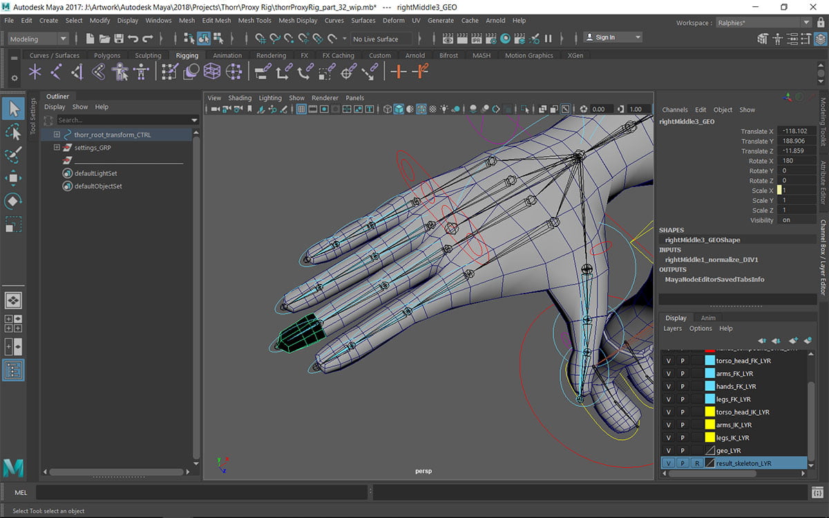 The middle finger 3 has turned black and it's not a two sided lighting issue.