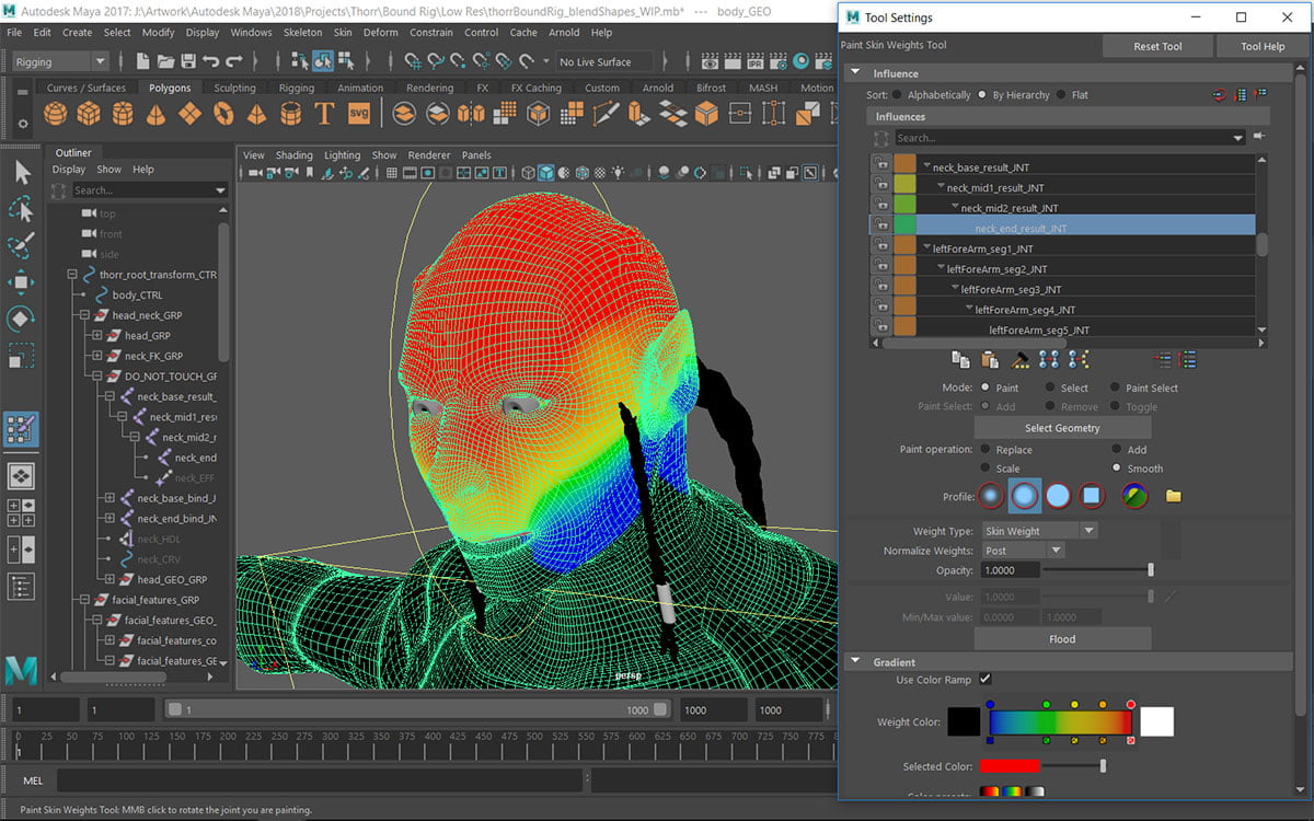 The paint weights on the neck_end_result_JNT