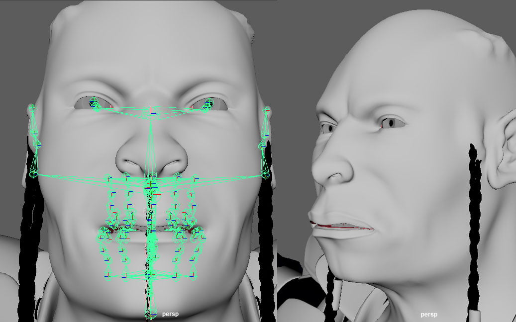 Rolling lips, ears and eyes joint chains.