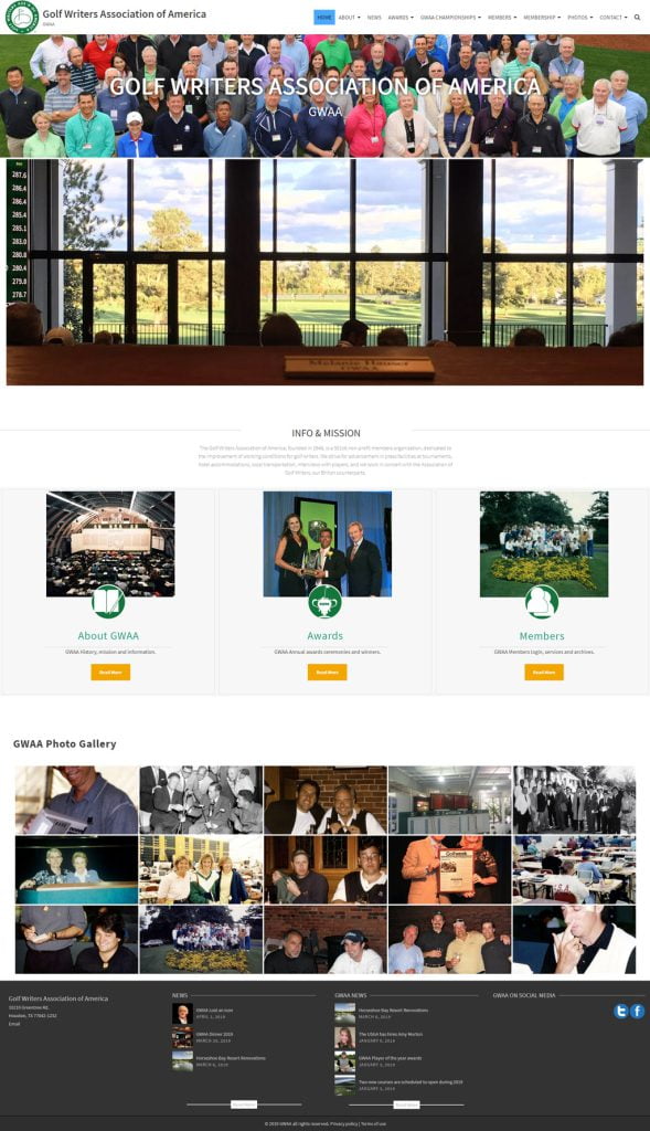 New WordPress Website - Golf Writers Association of America, Inc. GWAA